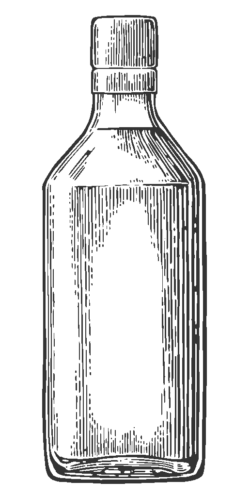 gin bottle illustration-black